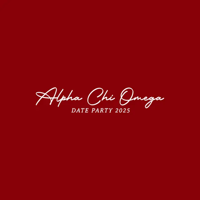 Alpha Chi Omega Script Font Date Party Tank
