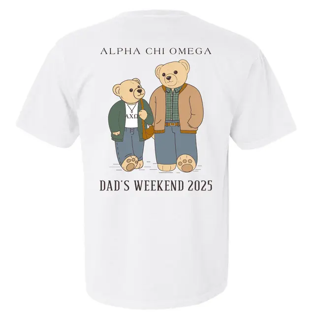 Alpha Chi Omega Dad Bear Illustration Parent's Weekend Shirt 2