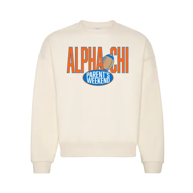 Alpha Chi Omega Bold Lettering Football Parent's Weekend Sweater 2