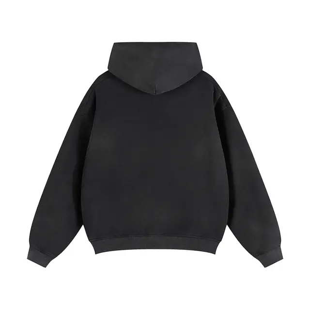 Tapstitch-Sunfade-Twoway-Zipper-Boxy-Fleece-Hoodie-Black-Back