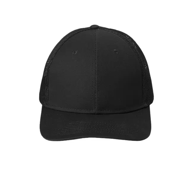 Port Authority Snapback Trucker Cap Black Front