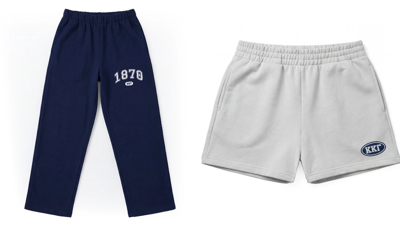 Athletic EST Sweatpants and Classic Letters Shorts