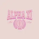 Alpha Xi Delta Pink Arch Text Bid Day Crewneck