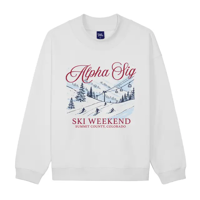 Alpha Sigma Alpha Skiing Scenic Illustration PR Sweater 2