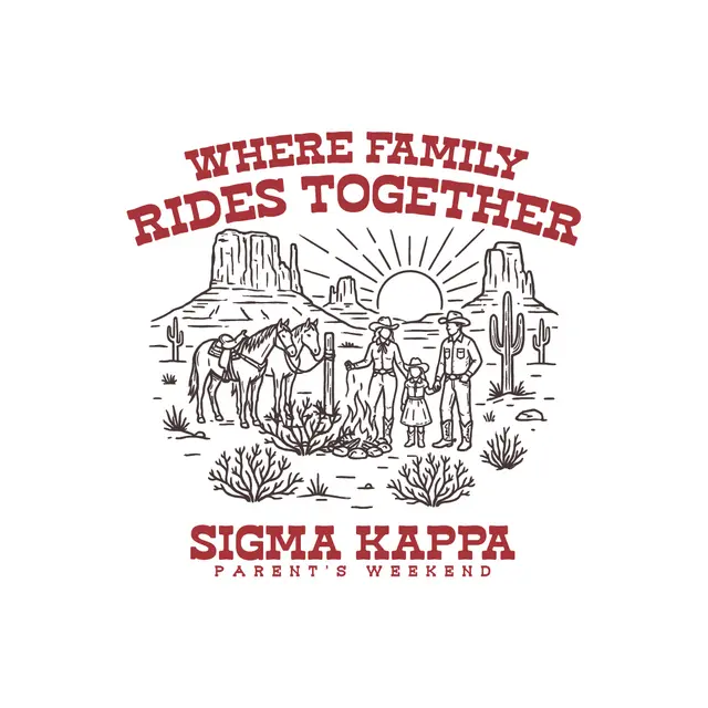 Sigma Kappa Where Family Rides Together Western Theme Parent's Weekend Hoodie