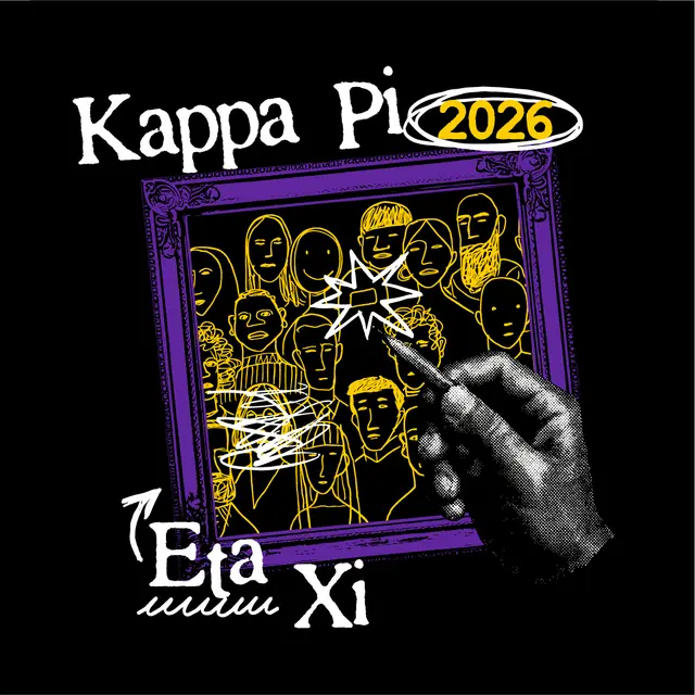 Kappa Pi Hand Drawn Portrait Frame PR Hoodie