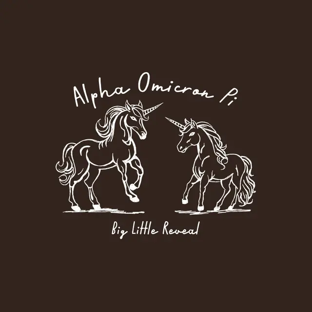 Alpha Omicron Pi Unicorn Illustration Big Little Reveal Tank