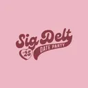 Sigma Delta Tau Retro Script Heart Date Party Crewneck