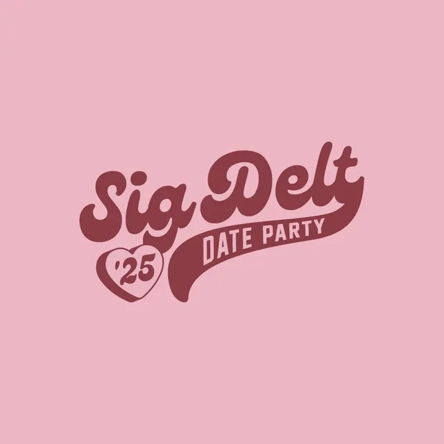 Sigma Delta Tau Retro Script Heart Date Party Crewneck
