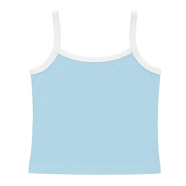 Customizable Fresh Prints Cali Camisole Top fp52 Baby Blue White mto Front