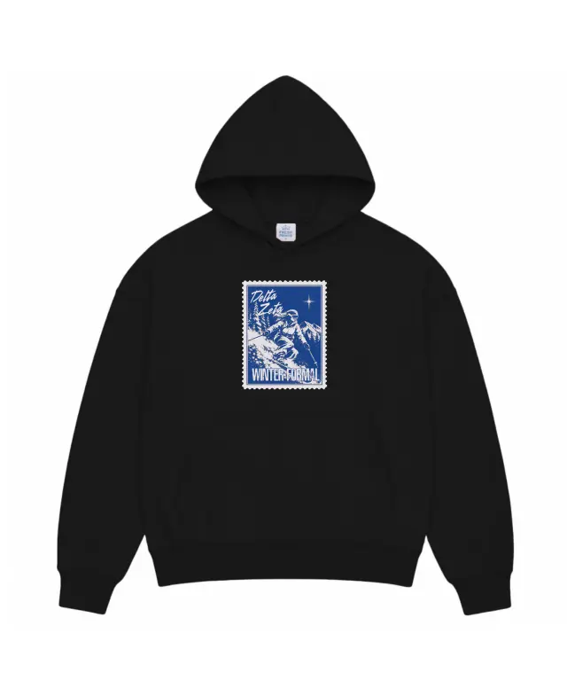 Delta Zeta Skiing Illustration Winter Formal Hoodie