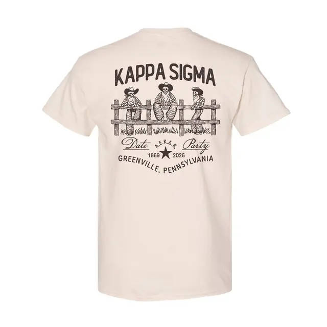 Kappa Sigma Skeleton Cowboys Fence Date Party Shirt 2