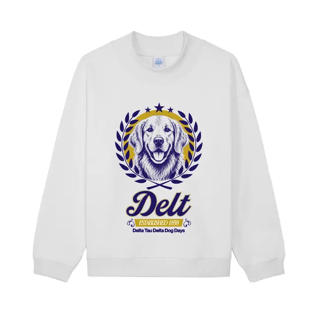 Delta Tau Delta Golden Retriever Illustration PR Sweater 2