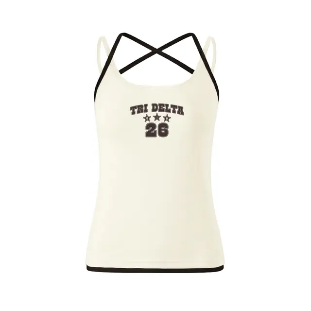 Delta Delta Delta Block Lettering with Stars Rush Tank 2