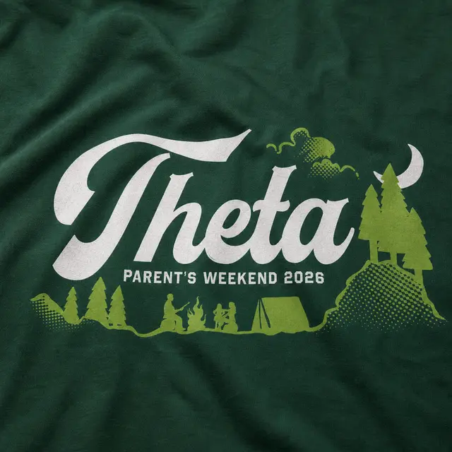 Kappa Alpha Theta Curved Script Nature Scene Parent's Weekend Shirt