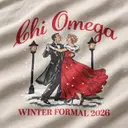 Chi Omega Dancing Couple Snowy Scene Formal Crewneck