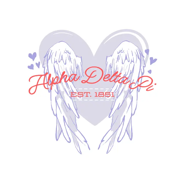 Alpha Delta Pi Angel Wings Heart PR Hoodie