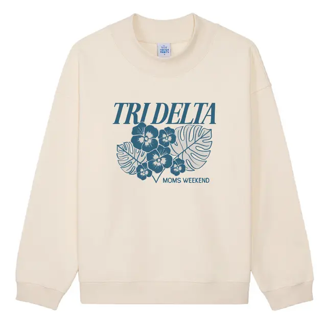 Delta Delta Delta Floral Hibiscus Parent's Weekend Crewneck 2