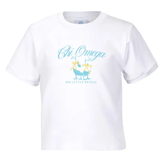 Chi Omega Playful Duck Illustration Big Little Reveal Shirt 2