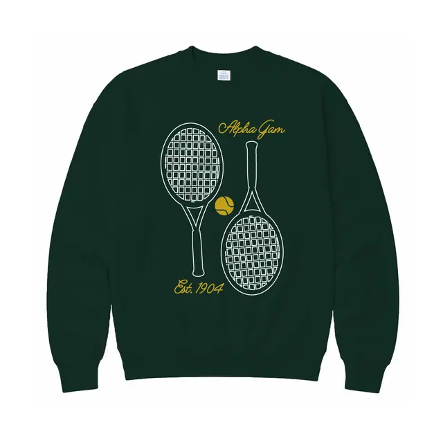 Alpha Gamma Delta Tennis Rackets Illustration PR Sweater 2