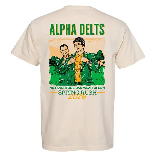 Alpha Delta Phi Green Jacket Illustration Rush Shirt 2