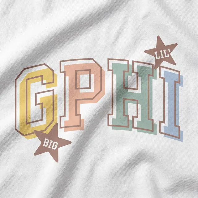 Gamma Phi Beta Block Lettering Big Little Reveal Sweater