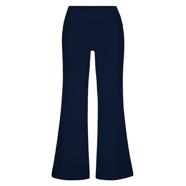 FP101 Katie Fold-over Flared Pants Navy Front