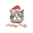 Zeta Tau Alpha Cat in Santa Hat Holiday Party Shirt