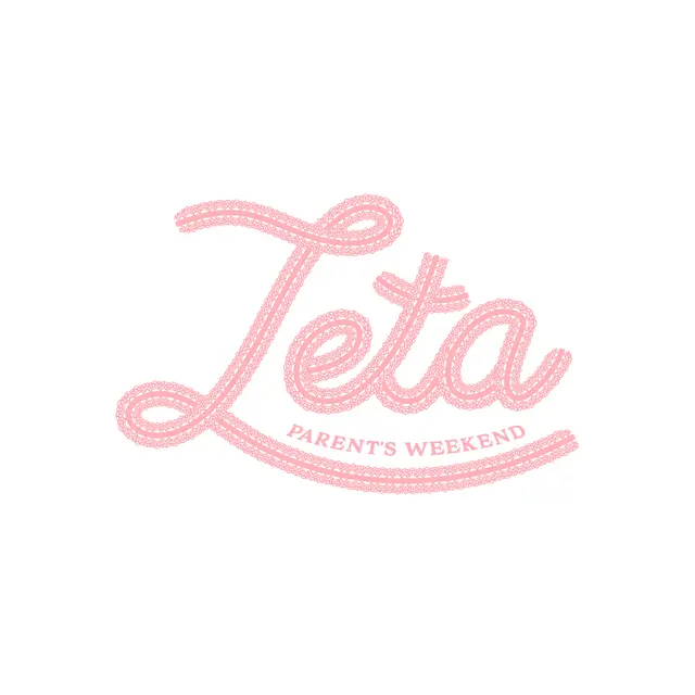Zeta Tau Alpha Loopy Pink Text Parent's Weekend Crewneck