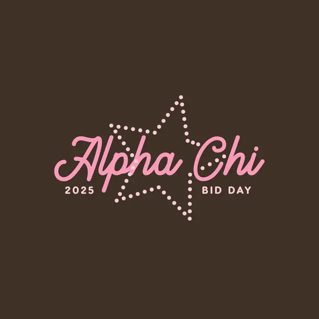 Alpha Chi Omega Dotted Star Text Bid Day Tank