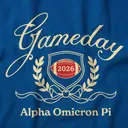Alpha Omicron Pi Script Shield Game Day Sweater