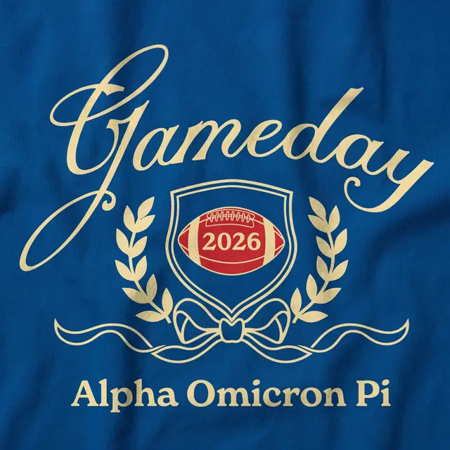 Alpha Omicron Pi Script Shield Game Day Sweater