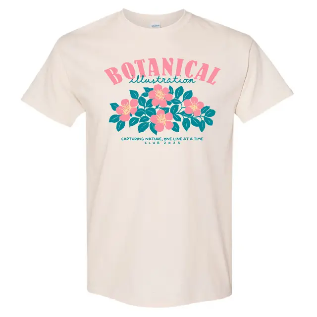 Botanical Illustration Club Flowers Graphic PR Shirt 2