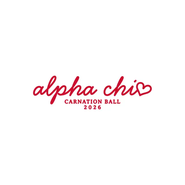 Alpha Chi Omega Script Heart Semi Formal Shirt