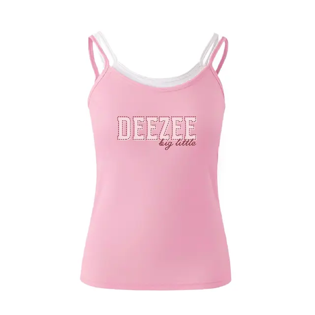 Delta Zeta Stitched Block Text Big Little Tank 2