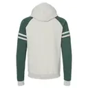 Jerzees Unisex NuBlend Varsity Color-Block Hooded Sweatshirt 97cr Forest Green Heather Back