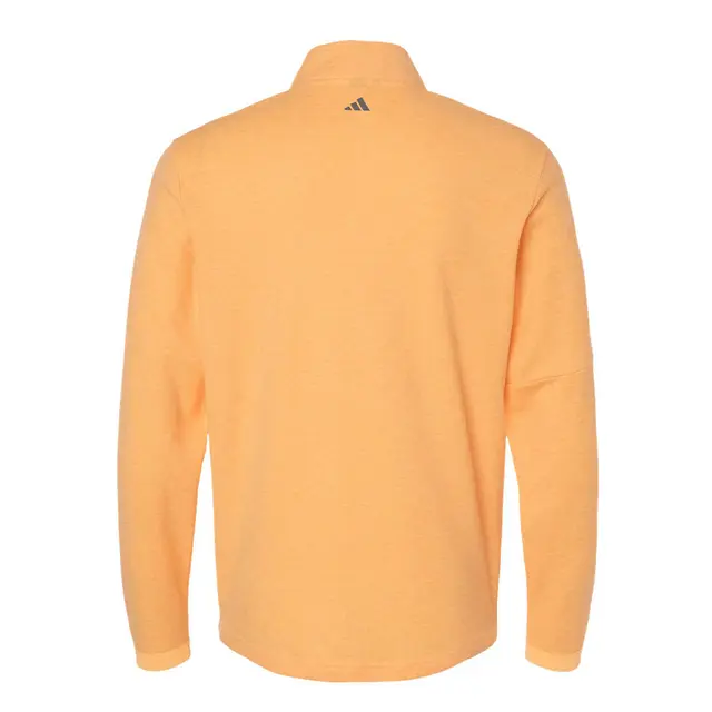 Adidas Men's 3-Stripes Quarter-Zip Sweater Pullover Acid Orange Melange Back