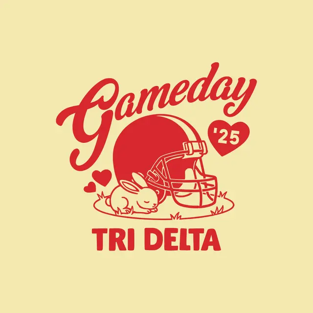 Delta Delta Delta Bunny and Helmet Game Day Shirt